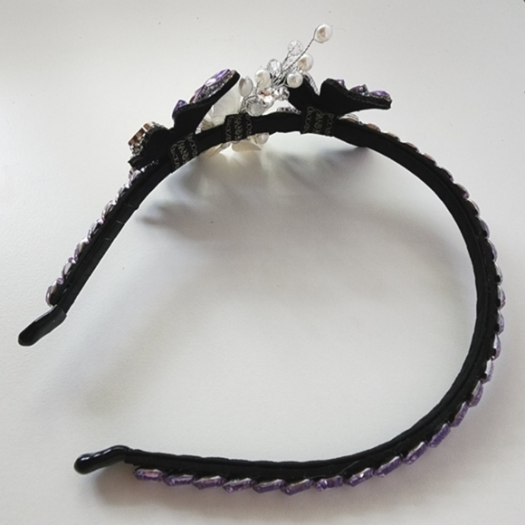 NEW Lilac Purple Butterfly Floral AB Stone Headband - Picture 5 of 10